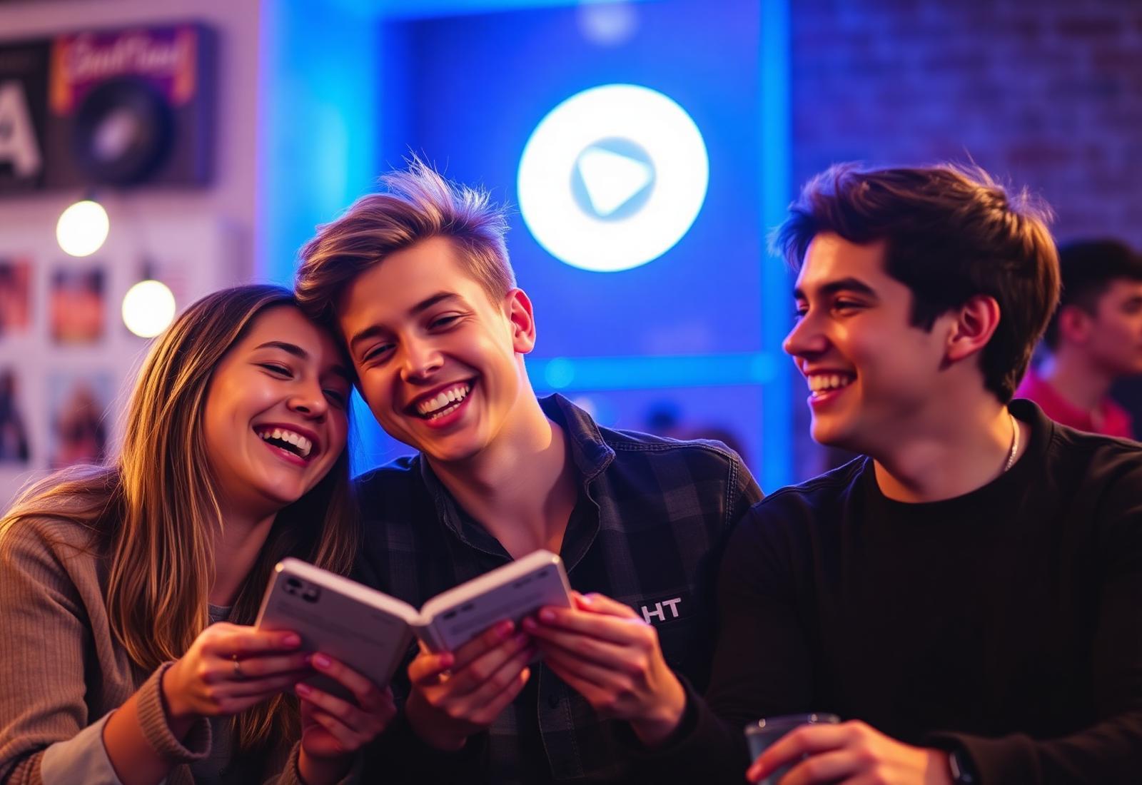 Ailesiyle birlikte fiber internet kullanan mutlu bir aile